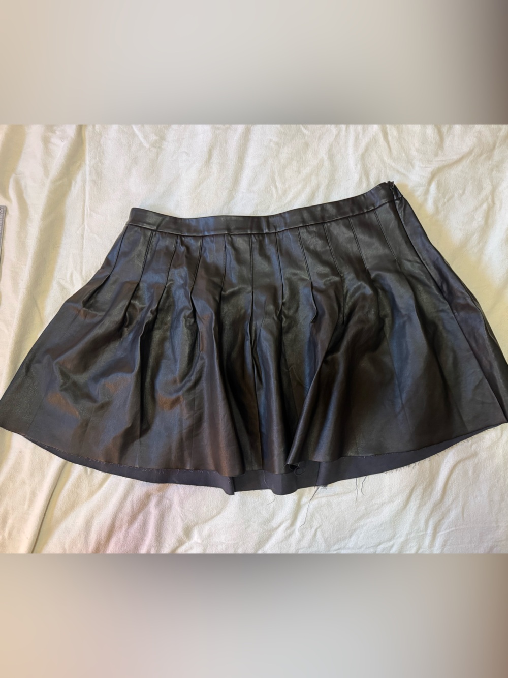 ELOQUII 20 Faux Leather Pleated Mini Skirt